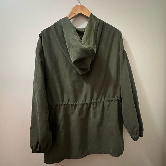 Green hooded jacket with drawstring waist, lightweight # NWOT #jacket - Picture 2 of 2